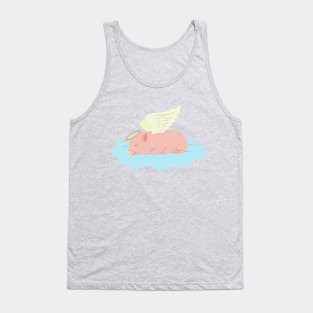 Piggy angel sleeping on a cloud Tank Top